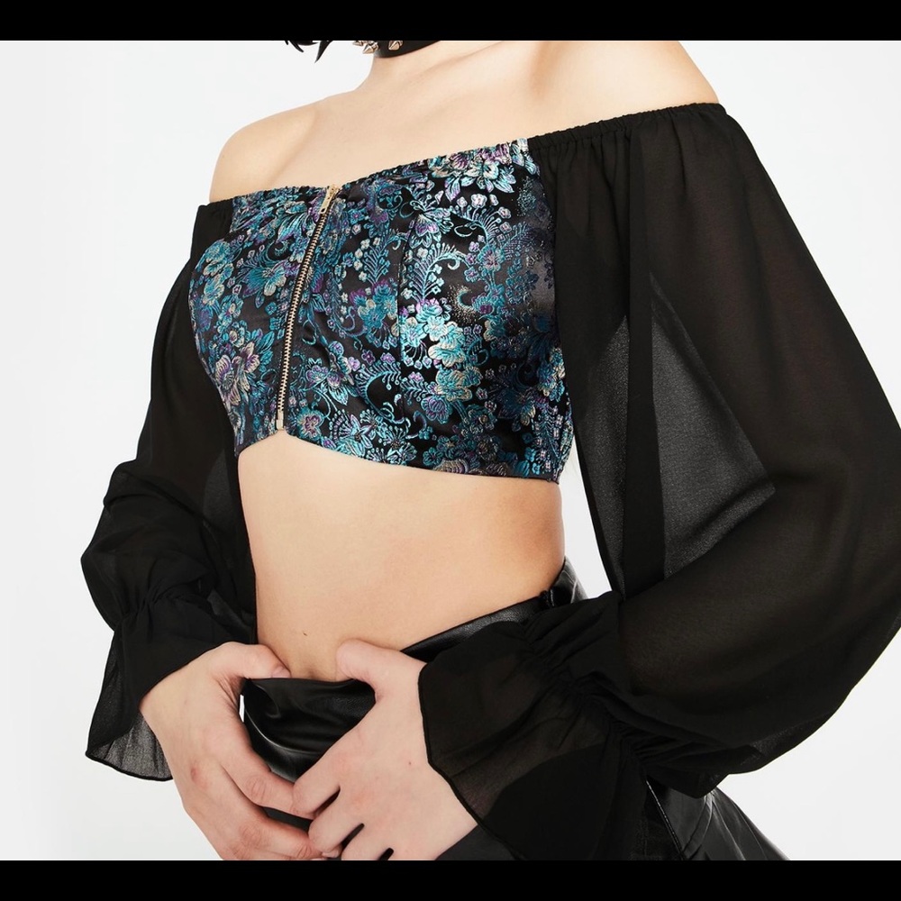 Dolls Kill Floral Off the Shoulder Top